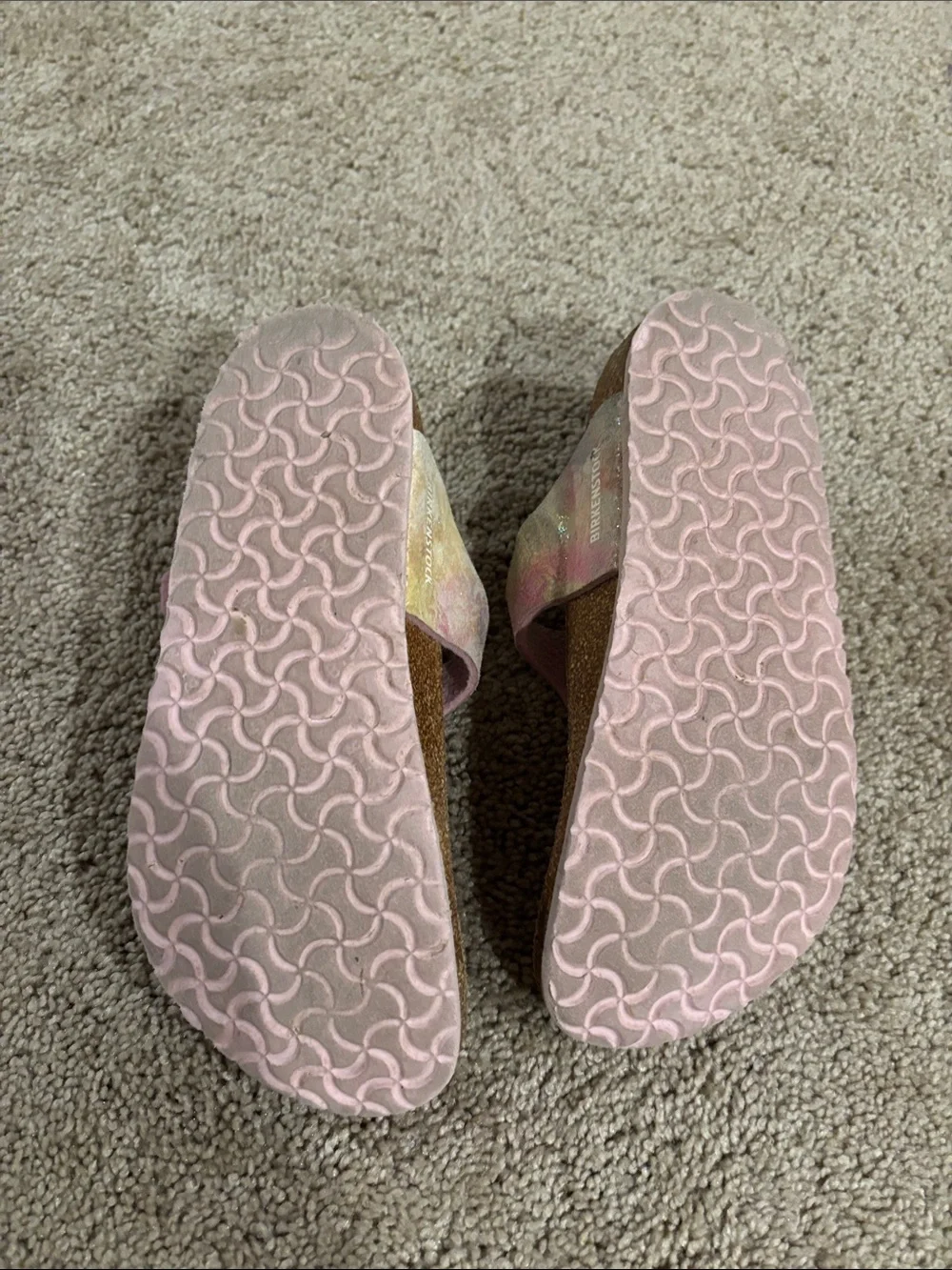 Birkenstock Kids Pink Multicolor Tie-Dye Gizeh Sandals